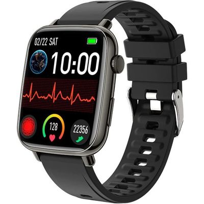 Montre Connectée CASCHO 1,85" Noir - Appels Bluetooth, 115 Modes Sport, Surveillance Santé - Compatible IOS Android