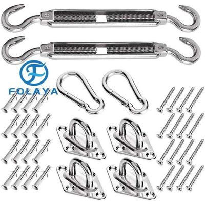 Accessoires De Fixation De Matériel De Voile D'ombrage, Ensemble De Fixation D'auvent Robuste, Kit D'installation En Acier Inoxydable Pour Voiles D' Ombrage Carrées Rectangulaires, 40 Pièces, 5 Mm