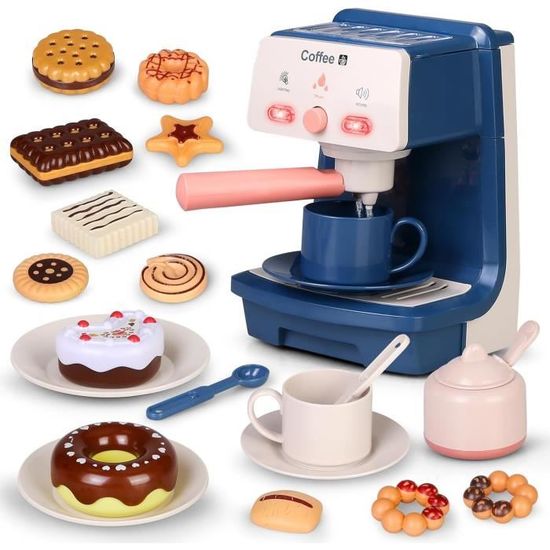 Machine à Café Jouet Enfant Avec Caisse Enregistreuse - 41 Pièces Lumière Et Son Rouge