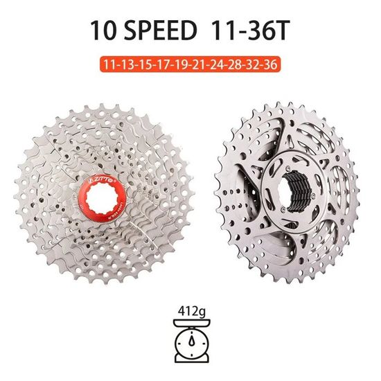 Cassette HESHUWEN 8/9/10/11/12 Vitesses – Acier Haute Résistance, Choix De 11-23T à 36T, Filetage Standard, Pour Route Et VTT