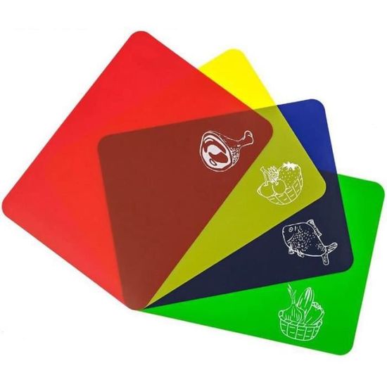 Lot 3 Tapis à Découper TPU Blue Ginkgo - Planches Flexibles Résistantes Corée (Rouge Bleu Jaune)
