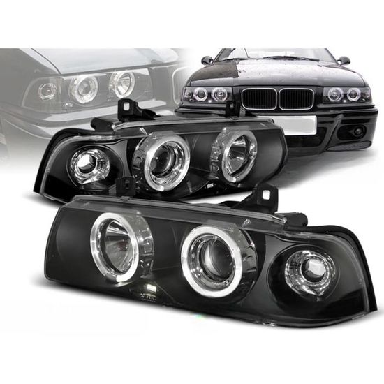 Phares Anti-brouillard TangMiGe Pour BMW E36 - Compatible 1990-2000 - H1 55W - Lentille Claire - E-Mark Approuvé