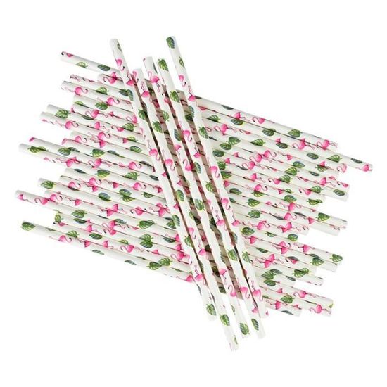 ABOOFAN - 50 Pailles Avec Parapluie Tropical - Pour Cocktails, Fêtes D'Été, Luau - Papier Coloré - Ambiance Plage