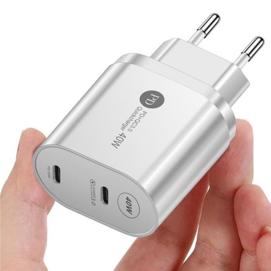 Charge rapide 3.0 adaptateur chargeur mural USB Port d'alimentation EU  Portable QC3.0 chargeur rapide avec protection
