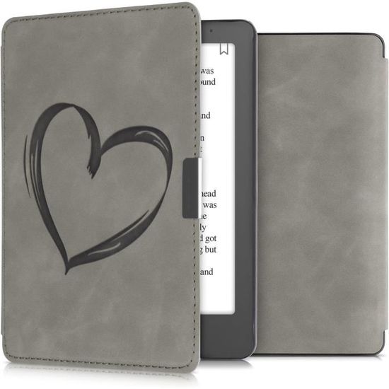 Étui Magnétique Pour Kobo Aura Edition 2 - Housse Similicuir Avec Rabat, Sangle Et Fonction Support - Couleur Taupe/blanc/gris