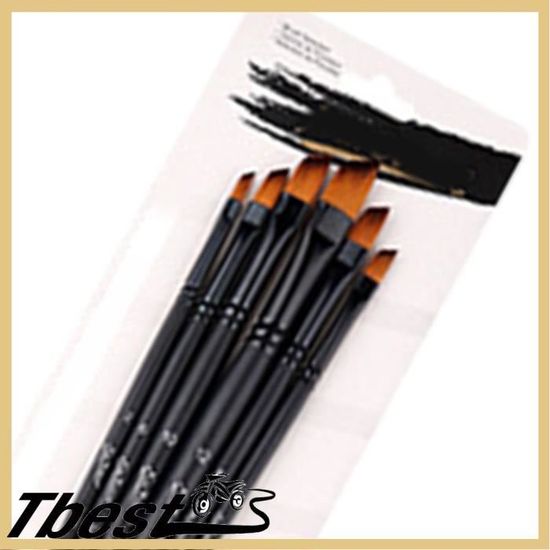 Kit De  Pinceaux à Peinture Tête Plate - Lot Professionnel, Idéal Pour Artistes