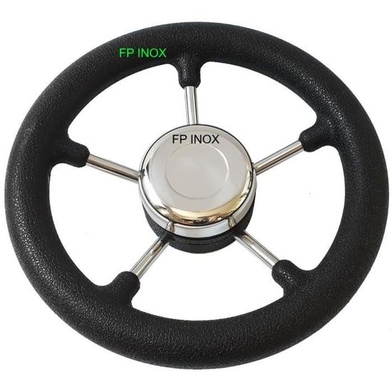 Volant marin de 27,9 cm, volant de bateau en acier inoxydable avec poignée en mousse, 5 rayons à 25 degrés pour bateaux, yachts, ponton, bateaux à