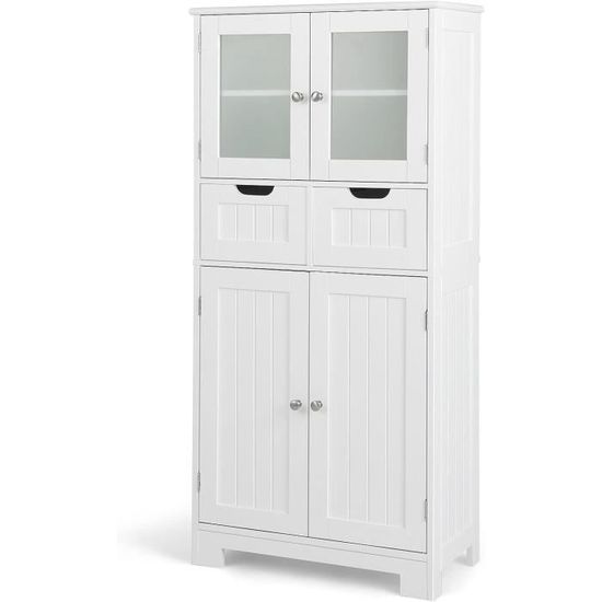 Vitrine pour Collection avec Portes en Verre et LED, Meuble de
