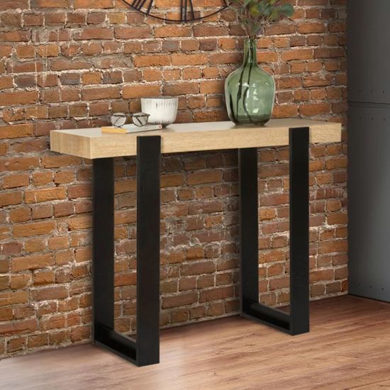 Console - IDMARKET - PHOENIX - Bois noir - 100 cm - Marron - Salon