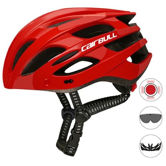 Casque de cyclisme ultraléger avec visière amovible vélo feu arrière intégré moulé