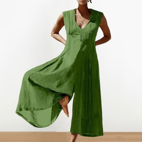 Combinaison Off-Shoulder 100% Coton Large Jambe