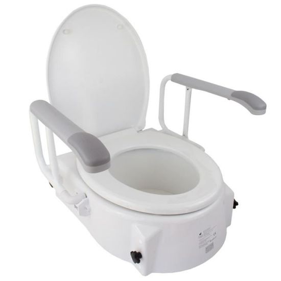 Réhausseur WC/toilette | Avec couvercle et accoudoirs rabattables | Réglable en hauteur et inclinable | Muralla | Mobiclinic
