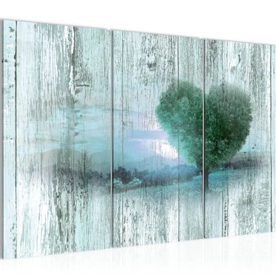 Tableau Déco Arbre Bleu Sur Toile - 120 X 40 Cm - Prêt à Accrocher, Neuf Visario
