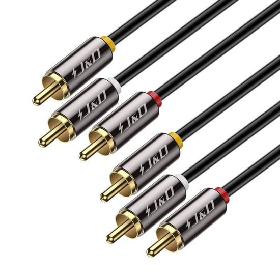Câble Vidéo Composant LKG Industries 25 Pieds (7,62 M) - 3 RCA Mâles Plaqués Or - Neuf