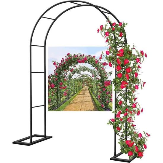 Arche De Jardin Outsunny - Porte Double Acier 107x217cm Noir