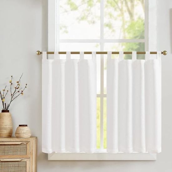 Rideaux Voilage Rideaux Brise-bise Gaufrés - Lot De 2 Pour Fen Tres 90x115 Cm 202542 - 4