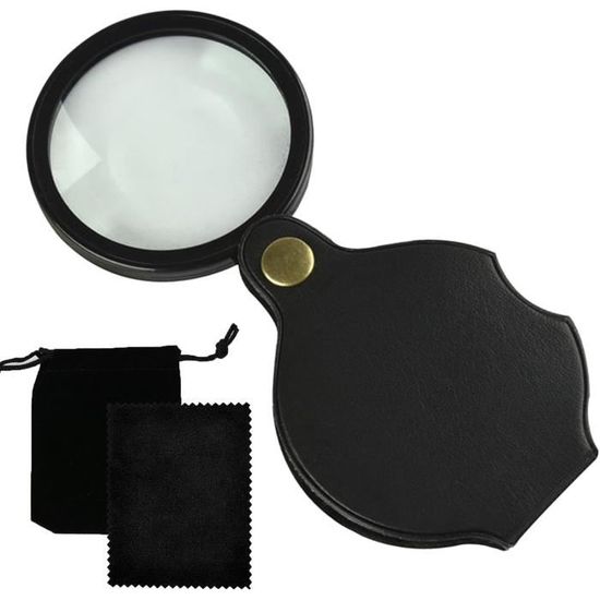 Loupe De Bijoutier 10x Pliable - Verre Optique, Acier Inoxydable - Pour Bijoux, Timbres, Lecture - Avec étui - 3