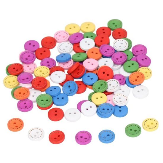 Boutons De Couture En Bois - 100 Pièces 25mm Multicolores - Vintage Pour Vêtements Et DIY
