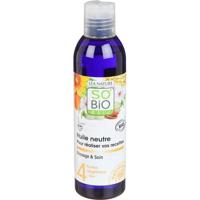 SOBIO Huile de massage neutre - Bio - 200 ml