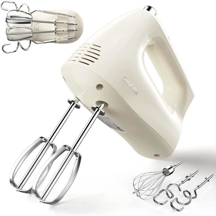 Fouet électrique Tonysa 260W - 7 Vitesses, Avec 2 Batteurs Et 2 Crochets - Pour Pâtisserie Maison Fouet Pâtisserie Inox Puissance