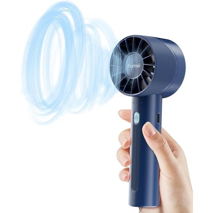 Ventilateur Portable Avec Brumisateur - Alimenté Par Piles AA, Compact (7x8x7 Cm), Bleu, Pour Fraîcheur Instantanée