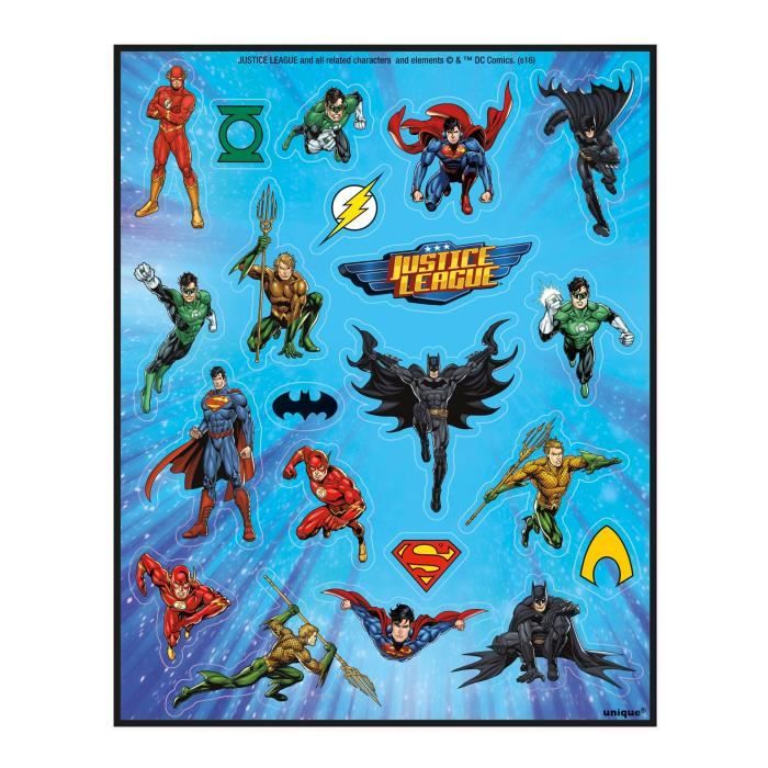4 Feuilles de stickers Justice League