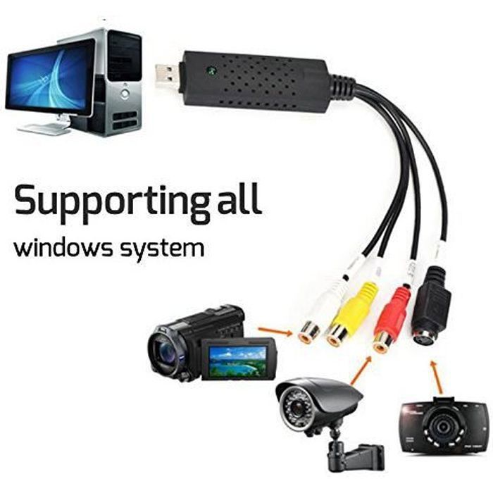 Digitnow!USB 2.0 TV DVD VHS S-Vidéo RCA AV Grabber capture Adaptateur audio Convertir