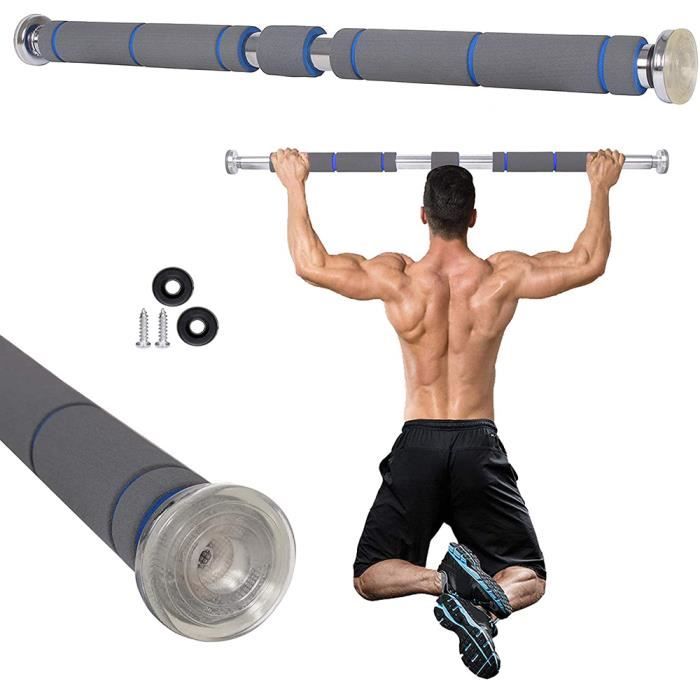 Freestyle - Barre de traction de porte 80-130cm, Pull up Bar Equipement de Fitness à domicile (Gris)