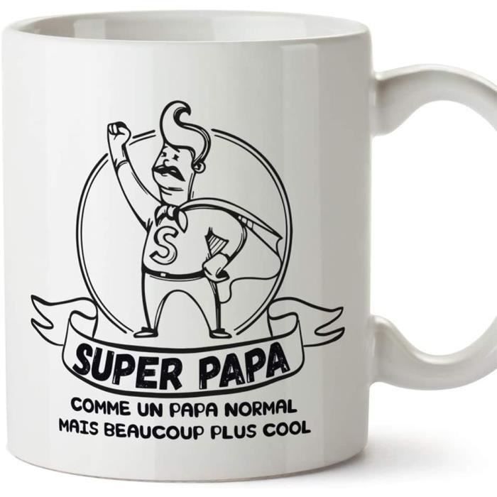 Papa Tasse - Mug - Super papa - Tasse Originale - Idee Fête des Pères - Cadeau Anniversaire - Future Papa. Céramique 350 ML… 1