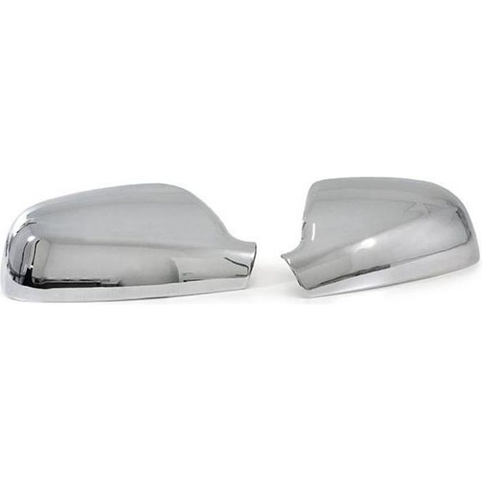 2 COQUE COUVRE RETROVISEUR INOX CHROME POUR PEUGEOT 307 & SW & CC