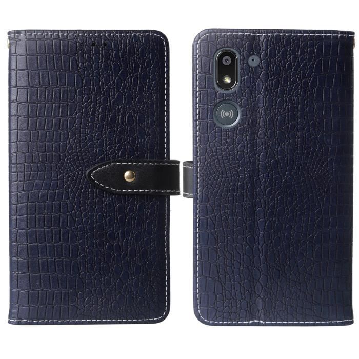 JYT Bleu Premium Flip Cuir Housse Coque TPU Silicone Pour Doro 8050 Étui Couverture Case Cover Portefeuille Antichoc