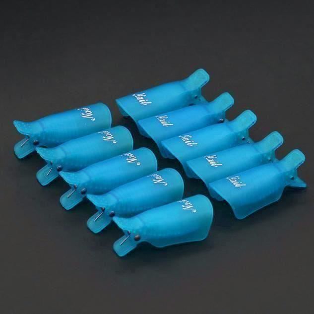 10PC plastique Nail Gort Soak Off Cap clip UV Gel Polish Remover Wrap outil Go56319
