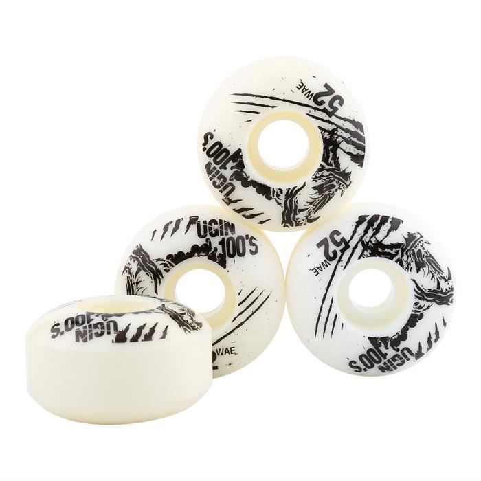 Garosa Roues de Longboard 52mm x 30mm 4 pièces / ensemble Roues de skateboard Longboard en PU Cruiser PU classique durable (blanc)