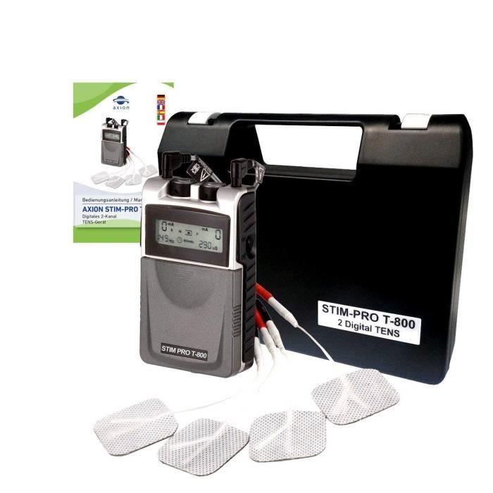 Axion - Electrostimulateur anti-douleur - STIM-PRO T-800 - 3 modes TENS classiques et 9 programmes ciblés