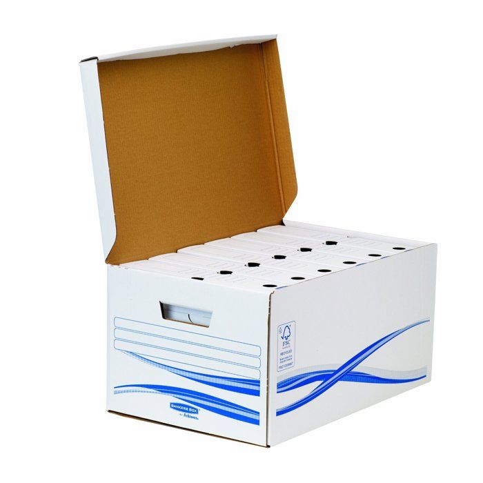 Pack : 1 caisses maxi + 6 boîtes archives dos 8 cm FELLOWES Basic - Blanc