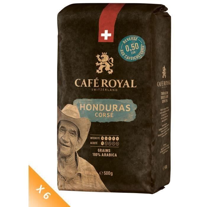Lot de 6 CAFE ROYAL Grain Honduras Corsé x500g