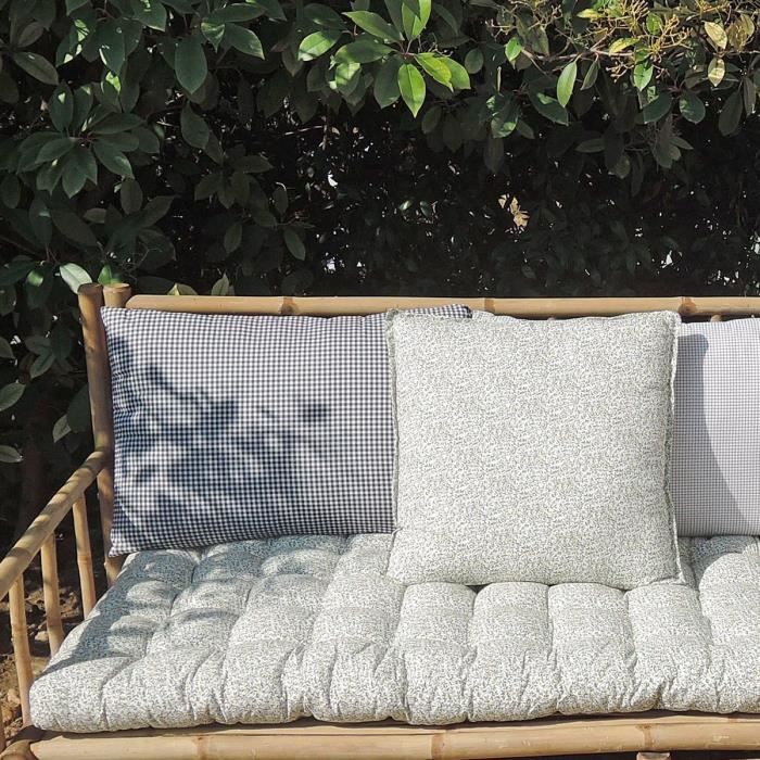 Matelas de sol en coton imprimé Dimension Produit : L 170 x 60 x 6 cm Vert