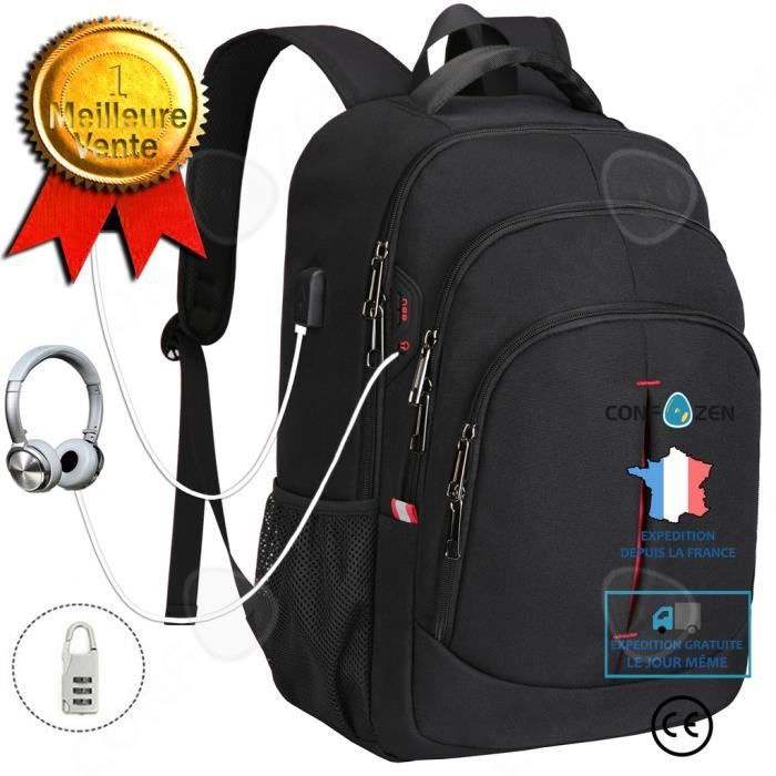 CONFO® Sac à dos voyage d'affaires multifonction en tissu Oxford sac d'école pour ordinateur portable sac d'ordinateur 15,6 pouces