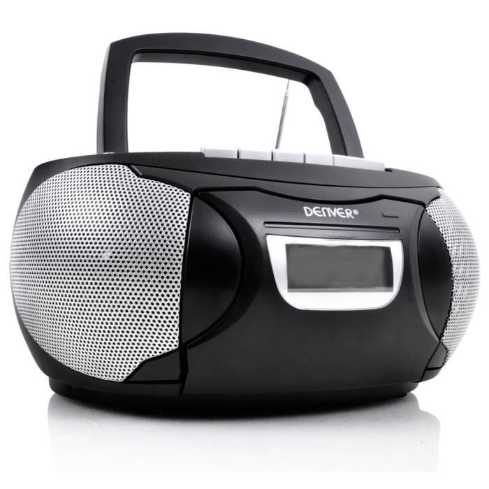 Chaîne hi-fi stéréo lecteur laser CD AUX magnétophone à cassette boombox noir