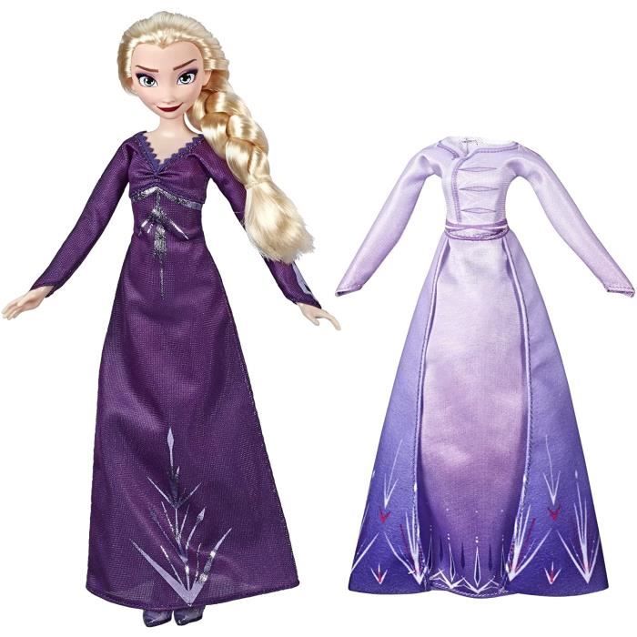 poupée Princesse Disney Elsa avec Robe et chemise de nuit La Reine des Neiges 2