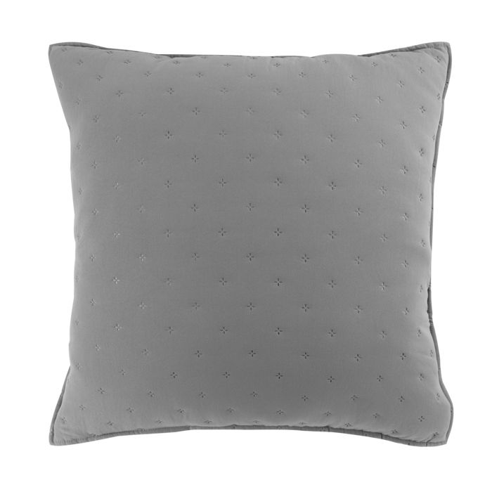 CDaffaires Housse de coussin 60 x 60 cm microfibre bicolore Mellow chic Gris-blanc