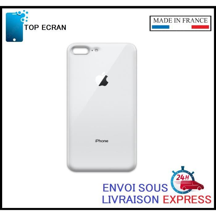 Vitre arrière pour Iphone 8+ 8 plus BLANC avec LOGO et Adhesif