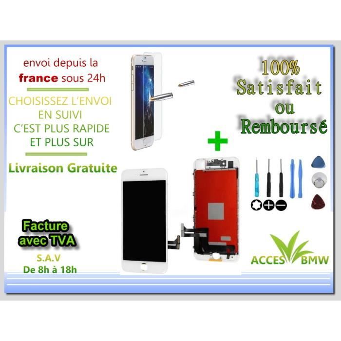 Ecran LCD & Vitre Tactile Complet Pour iPhone 8 Plus A1864 A1897 Blanc + Outils et Film Offert