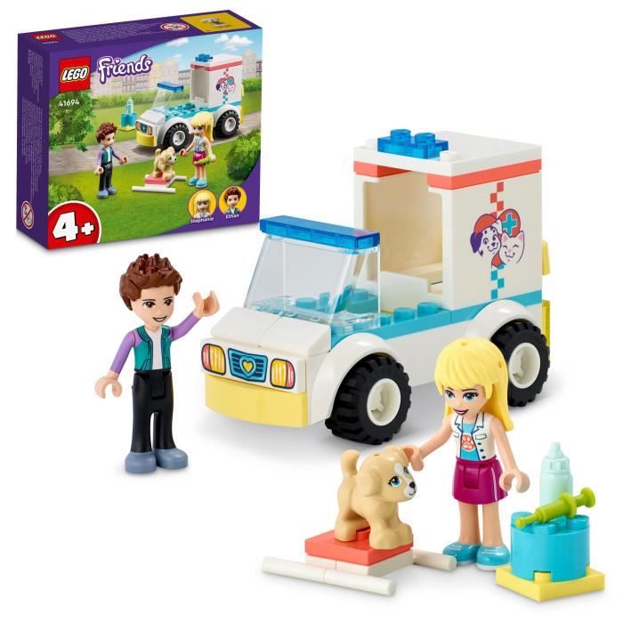 LEGO® 41694 Friends L'Ambulance De La Clinique Vétérinaire Pour les Enfants de 4 Ans et Plus, Jouet Mini-Poupée et Figurine de Chien