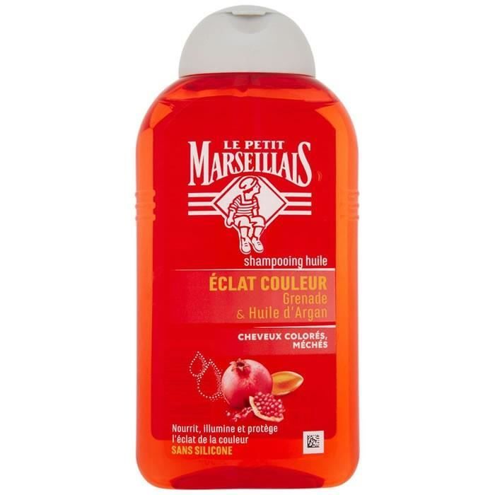 LOT DE 3 - LE PETIT MARSEILLAIS Eclat Couleur Shampooing huile Grenade Argan 250ml