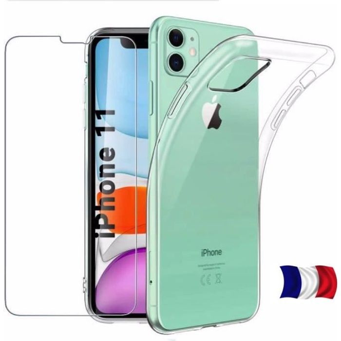 Coque iPhone 11 / 6.1- Transparente + Verre trempé EXPEDITION DE FRANCE