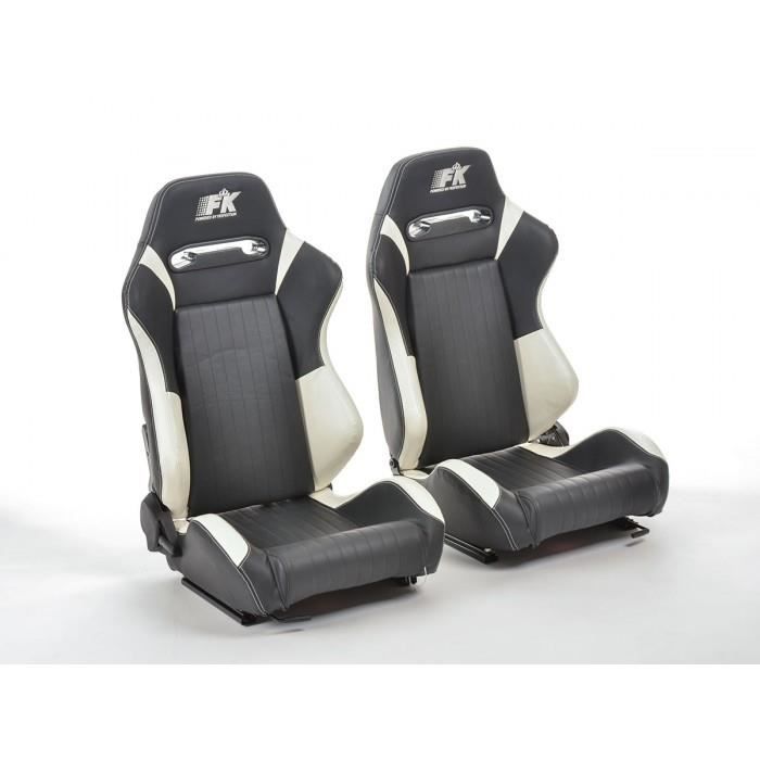 04417 europetuning 04417 SIEGE AUTO VOITURE SPORT BAQUET NOIR REGLABLE UNIVERSEL