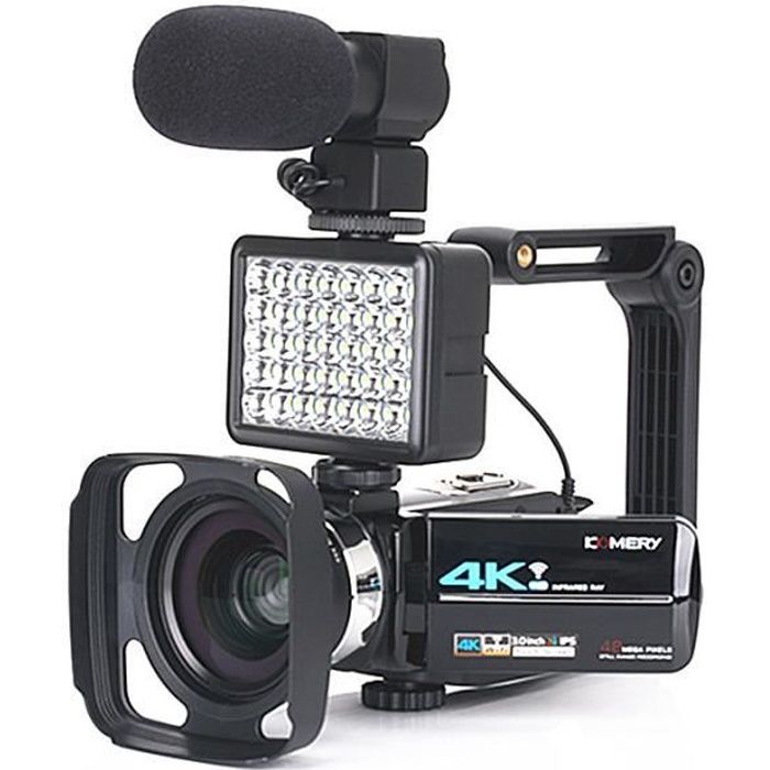 BGFAX ouvelle version caméscope vidéo 4K WiFi 48MP écran tactile de lumière de remplissage intégré pour appareil photo numérique vid