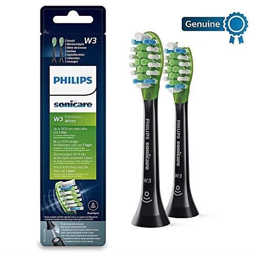Philips Sonicare hx9062-33 Premium White brossettes de rechange d'origine pour Diamond Clean Smart, Lot de 2, noir HX9062-33