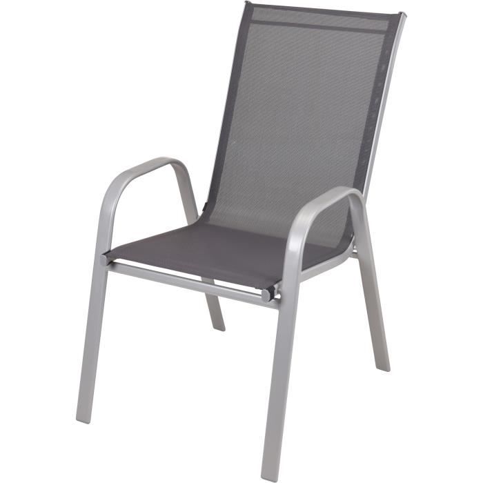 PROGARDEN Progarden chaise de jardin empilable 74 x 54 93 cm acier argenté